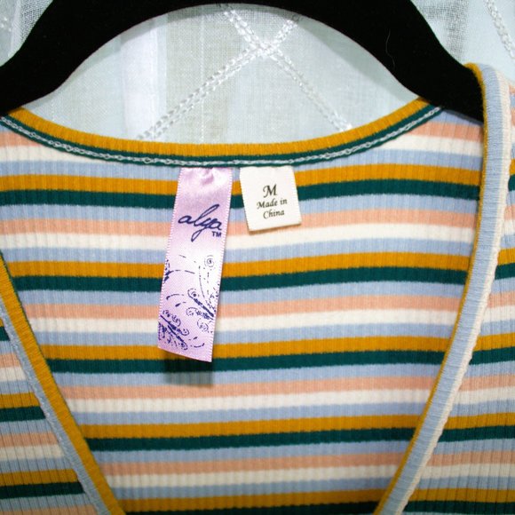 Alya Collection by Francesca's | Ribbed Striped Form Fitted Dress - Picture 4 of 5